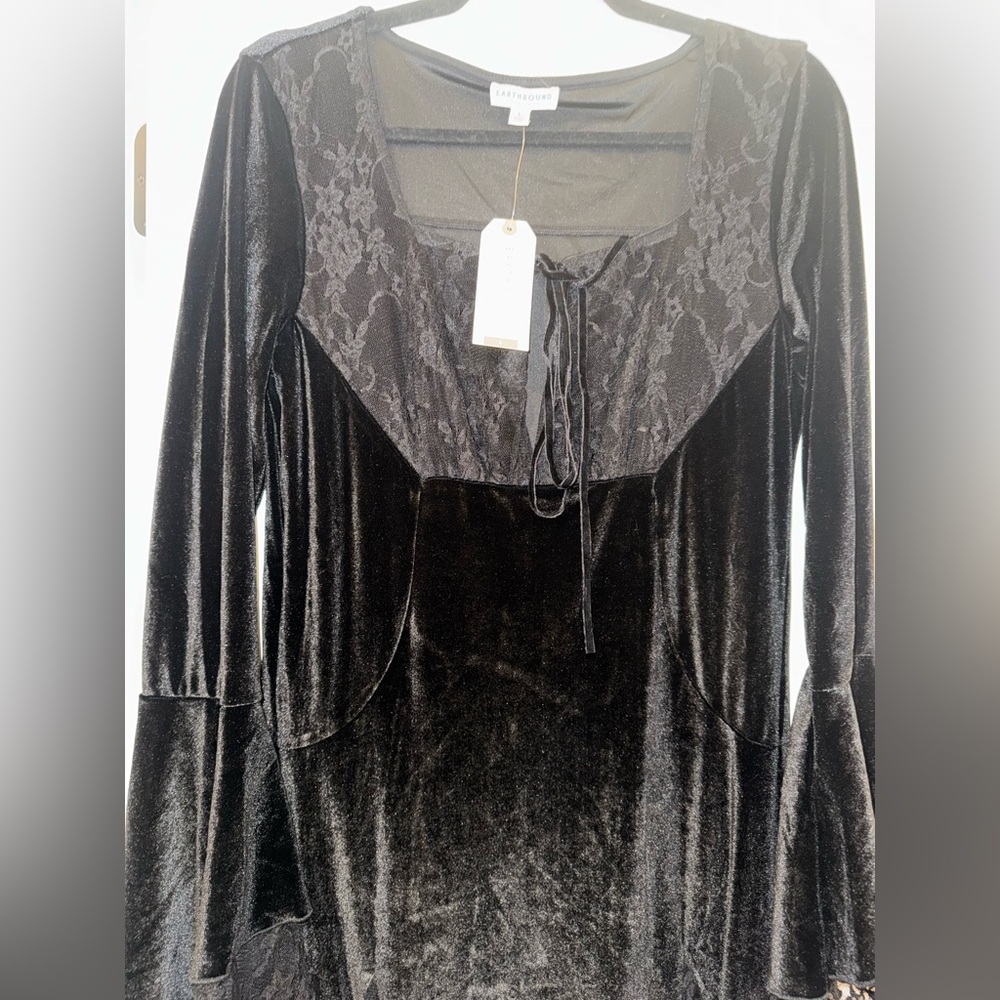 EARTHBOUND Black Velvet Dress